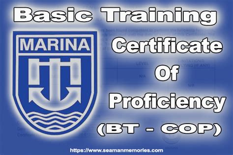 MARINA COP for Basic Training (BT COP): All You .